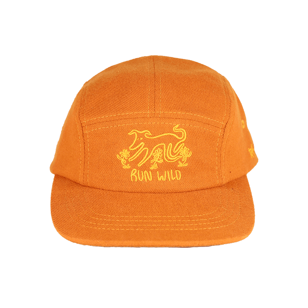 Run Wild Brushed Cotton Camp Cap | Orange