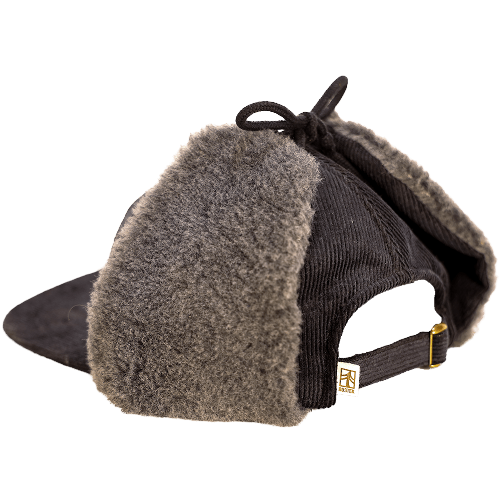 Redmond Hemp Corduroy Sherpa Earflap Cap | Black