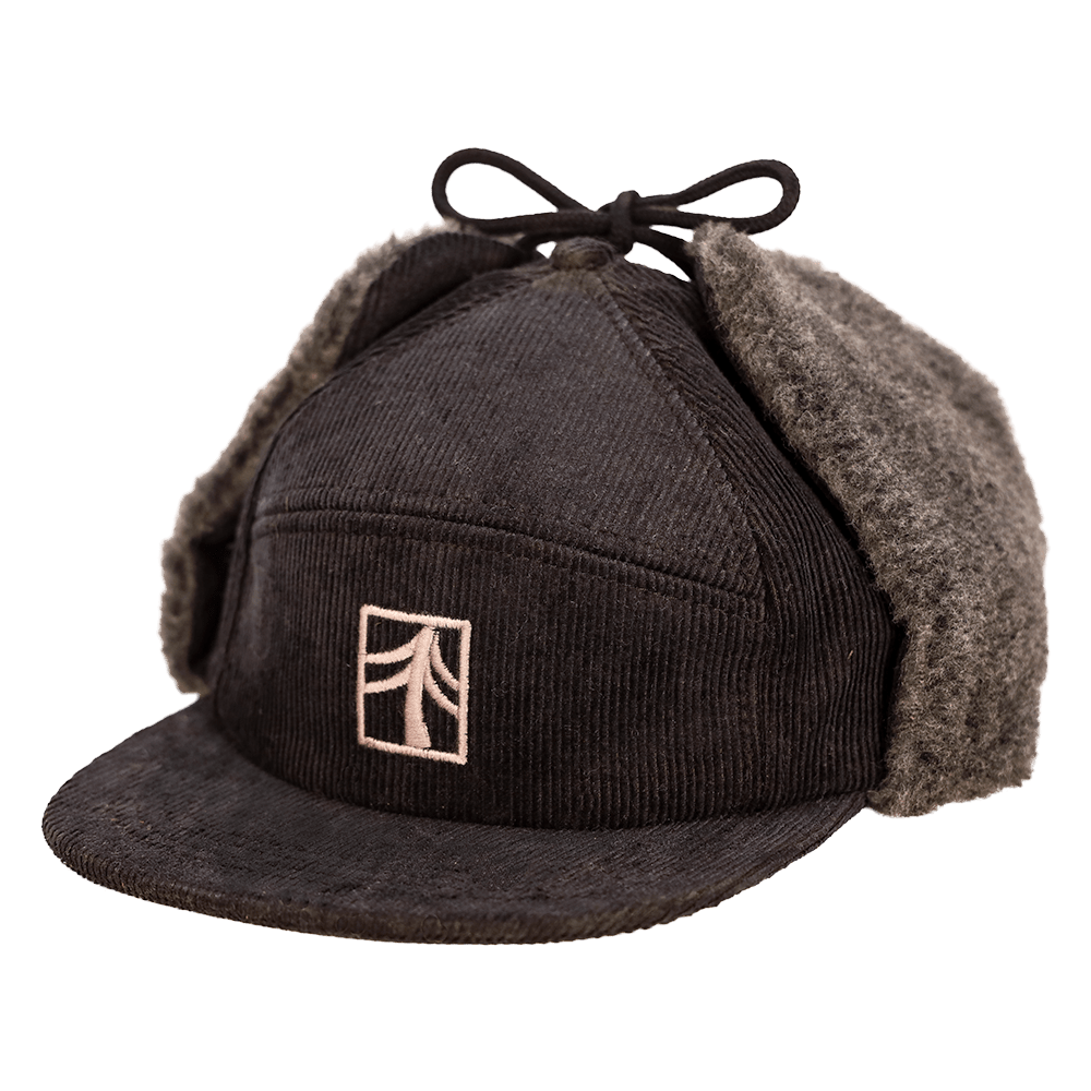 Redmond Hemp Corduroy Sherpa Earflap Cap | Black