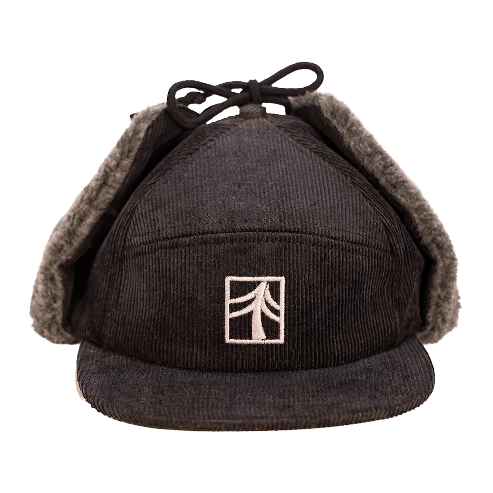 Redmond Hemp Corduroy Sherpa Earflap Cap | Black