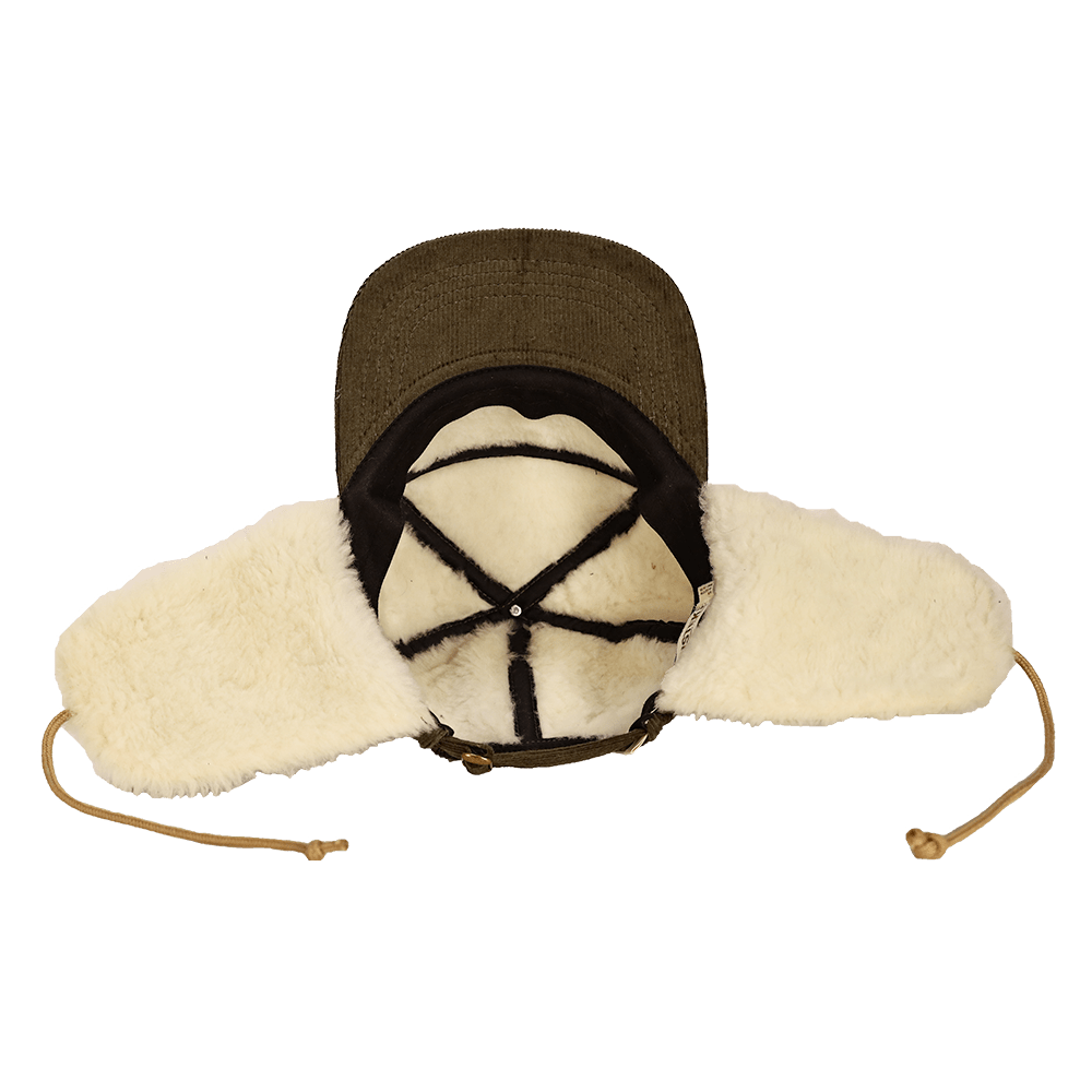 Redmond Hemp Corduroy Sherpa Earflap Cap | Green