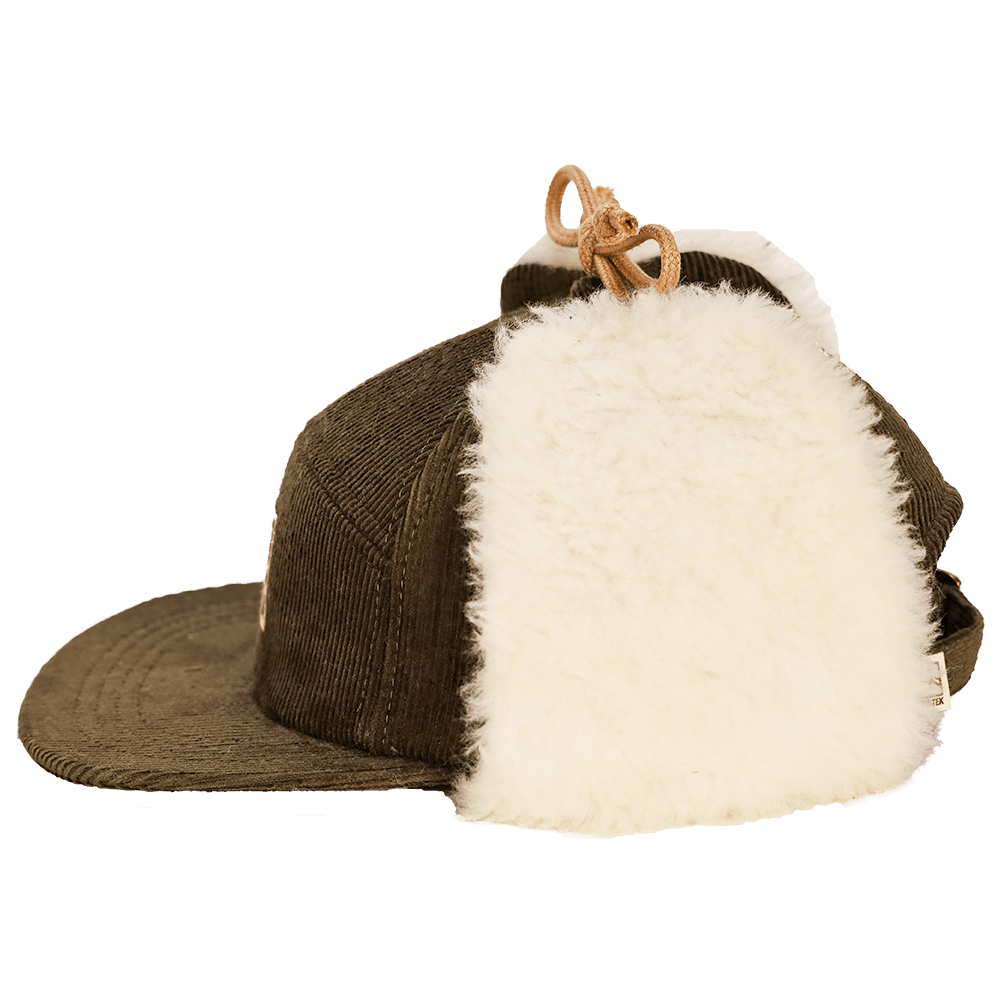 Redmond Hemp Corduroy Sherpa Earflap Cap | Green